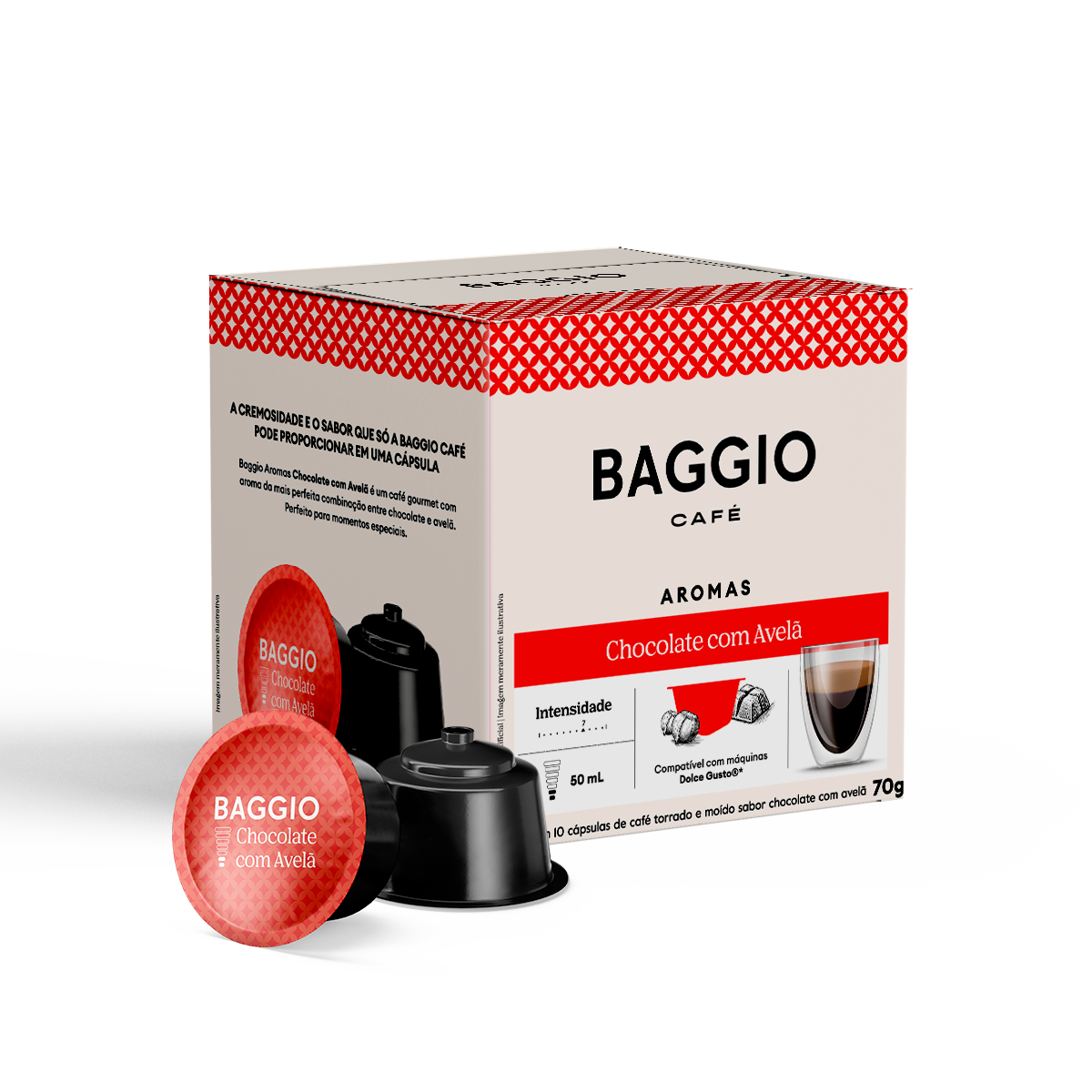 Baggio Aromas Chocolate com Avelã - 10 Cápsulas p/ Dolce Gusto*