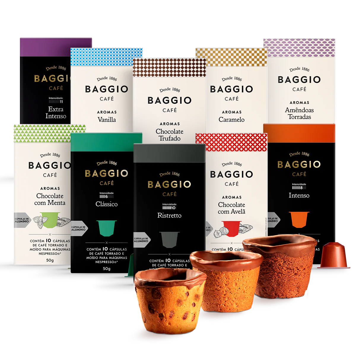 Kit Baggio Café Cápsulas + Cookie Cups + Xícara Baggio